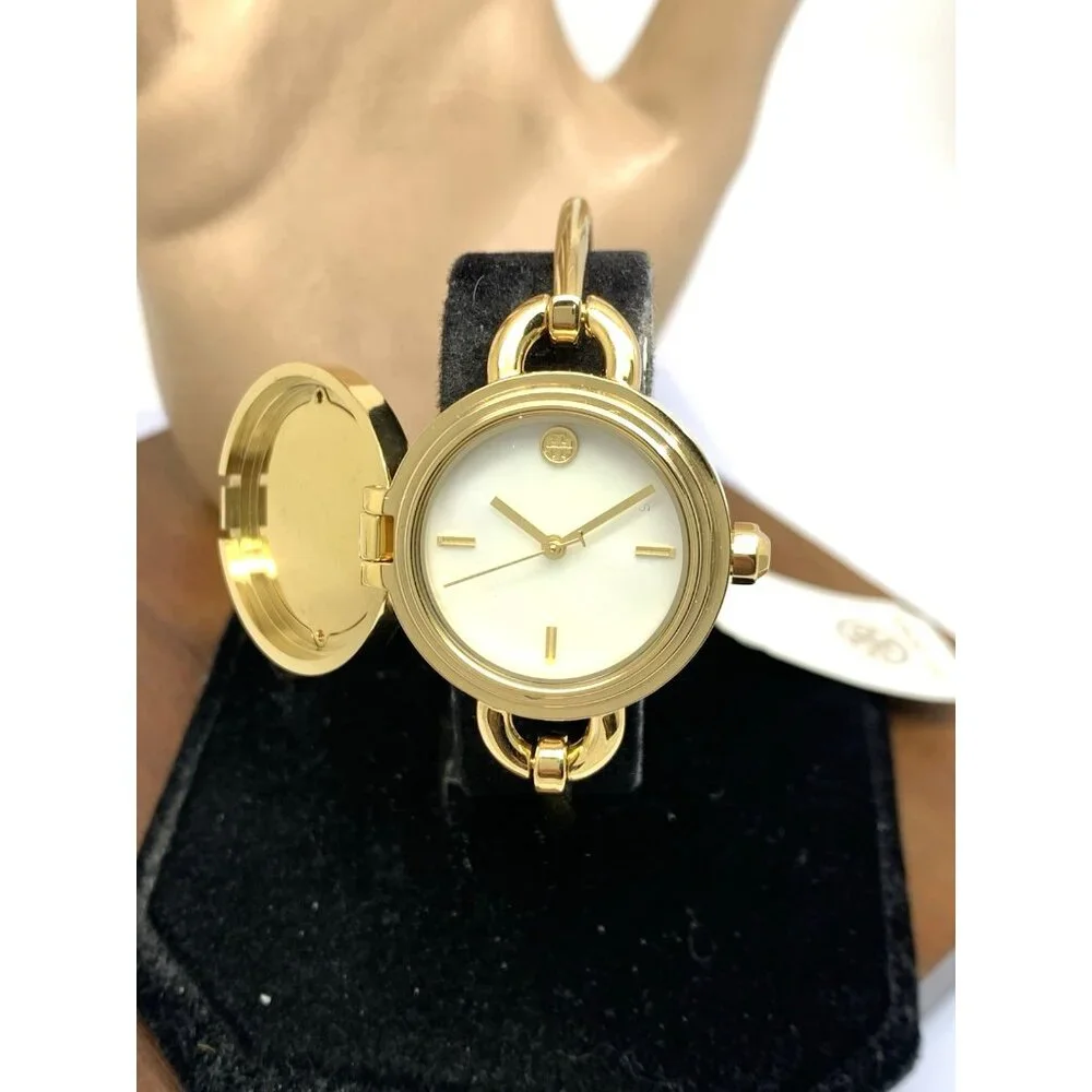 Tory Burch Women's Watch TBW6018SET Mother of Pearl Dial Quartz Bangle Gold